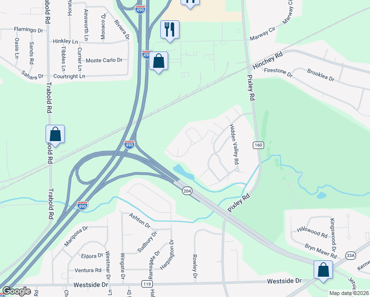 map of restaurants, bars, coffee shops, grocery stores, and more near 422 Upper Valley Road in Rochester