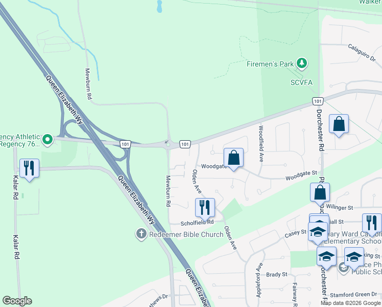 map of restaurants, bars, coffee shops, grocery stores, and more near in Niagara Falls