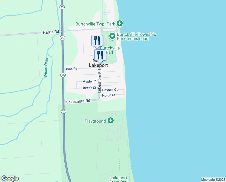 map of restaurants, bars, coffee shops, grocery stores, and more near 3730 Huron Court in Township of Burtchville