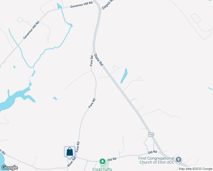 map of restaurants, bars, coffee shops, grocery stores, and more near 212 Fore Road in Eliot