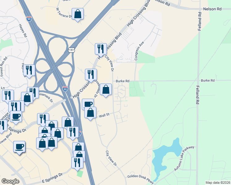 map of restaurants, bars, coffee shops, grocery stores, and more near 2818 Holborn Circle in Madison