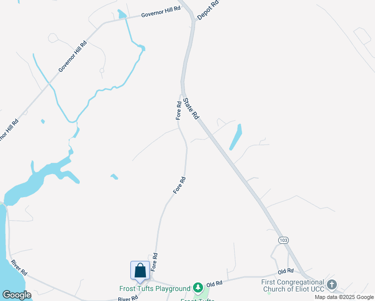 map of restaurants, bars, coffee shops, grocery stores, and more near 239 Fore Road in Eliot