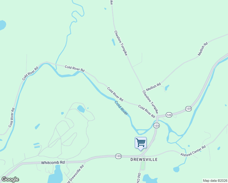 map of restaurants, bars, coffee shops, grocery stores, and more near 539 Cold River Road in Langdon