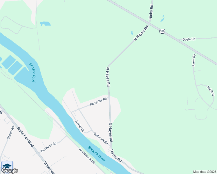 map of restaurants, bars, coffee shops, grocery stores, and more near 7540 Hayes Road North in Baldwinsville