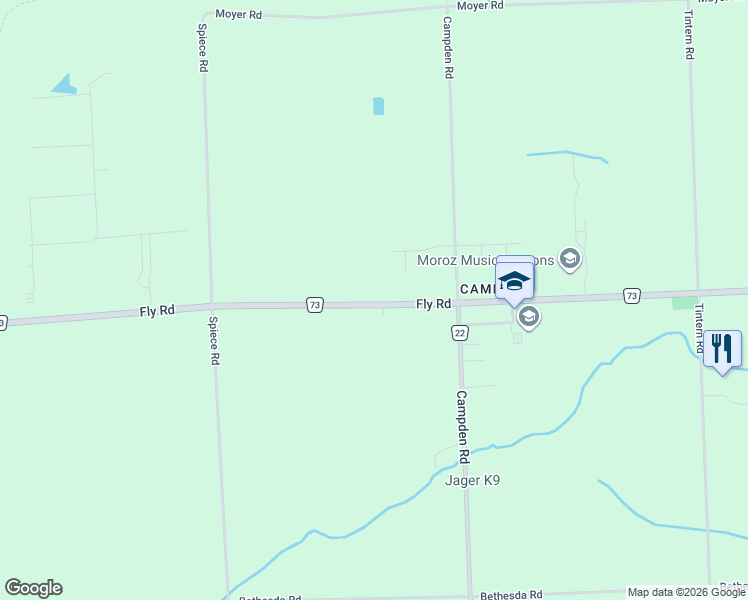 map of restaurants, bars, coffee shops, grocery stores, and more near 4265 Regional Road 73 in Lincoln