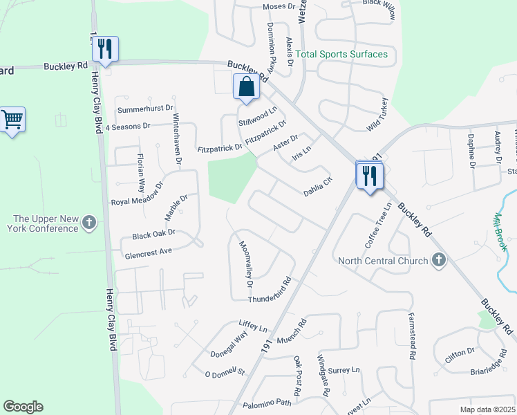 map of restaurants, bars, coffee shops, grocery stores, and more near 4943 Look Kinney Circle in Liverpool