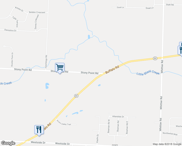 map of restaurants, bars, coffee shops, grocery stores, and more near 21 Stony Point Road in Rochester