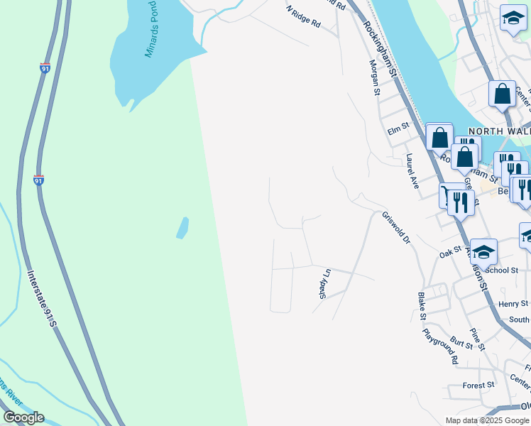 map of restaurants, bars, coffee shops, grocery stores, and more near 18 Clace Drive in Town of Rockingham