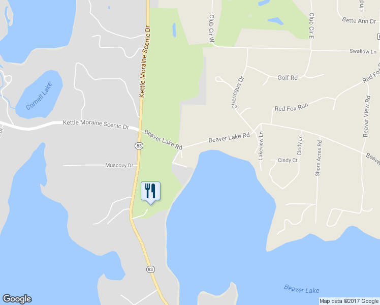 map of restaurants, bars, coffee shops, grocery stores, and more near N64W31295 Beaver Lake Road in Hartland