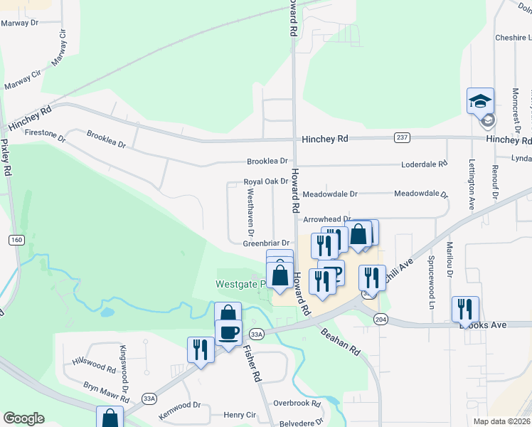 map of restaurants, bars, coffee shops, grocery stores, and more near 24 Wedgewood Drive in Rochester