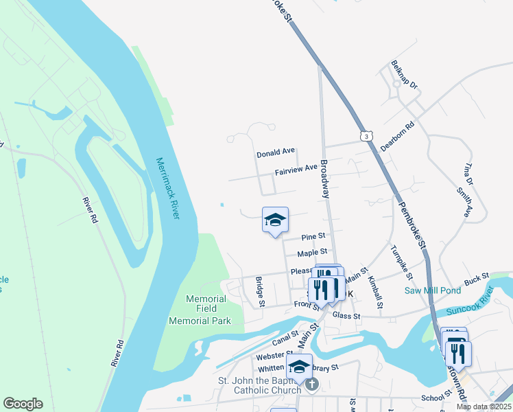 map of restaurants, bars, coffee shops, grocery stores, and more near 48 High Street in Pembroke