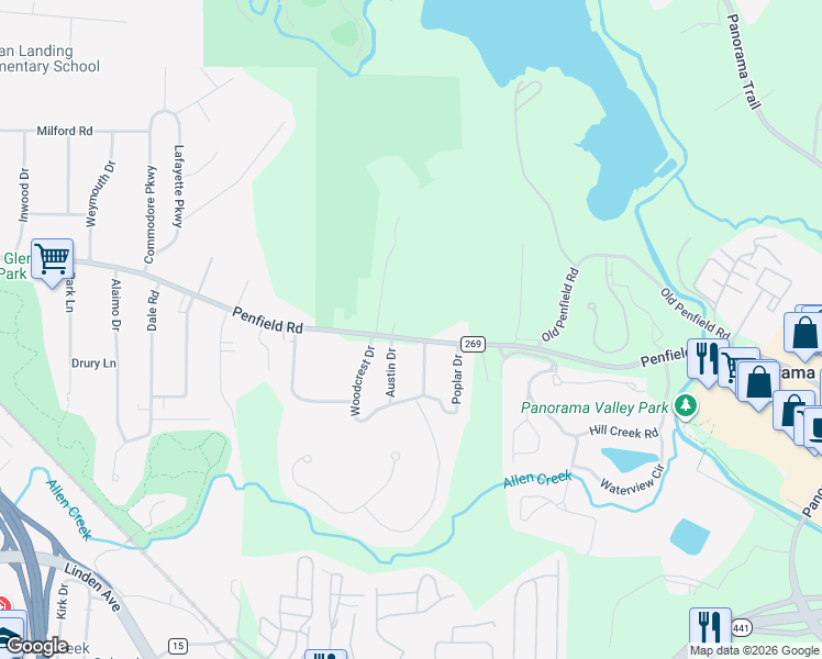 map of restaurants, bars, coffee shops, grocery stores, and more near in Monroe County