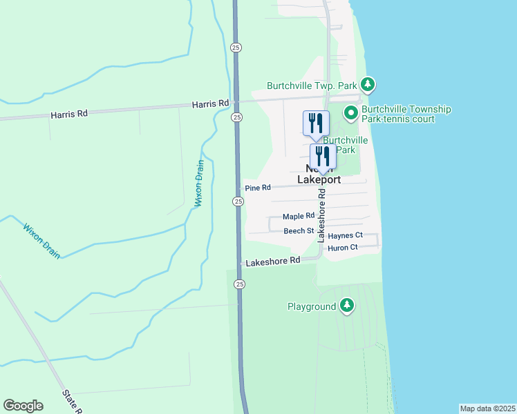 map of restaurants, bars, coffee shops, grocery stores, and more near 3840 Maple Road in Fort Gratiot Township