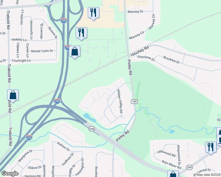 map of restaurants, bars, coffee shops, grocery stores, and more near 798 Hidden Valley Road in Rochester