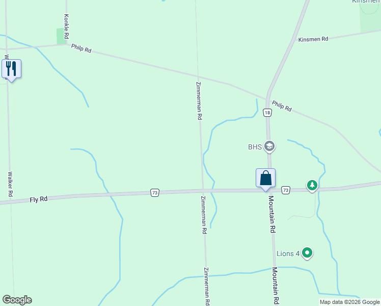 map of restaurants, bars, coffee shops, grocery stores, and more near 3680 Zimmerman Road in Lincoln