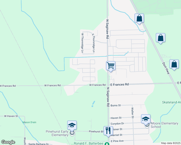 map of restaurants, bars, coffee shops, grocery stores, and more near 115-117 Lisbon Ln in Mt Morris Township