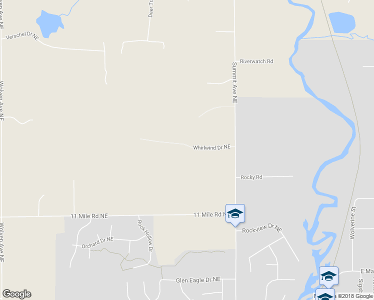 map of restaurants, bars, coffee shops, grocery stores, and more near 4036 Whirlwind Drive Northeast in Rockford