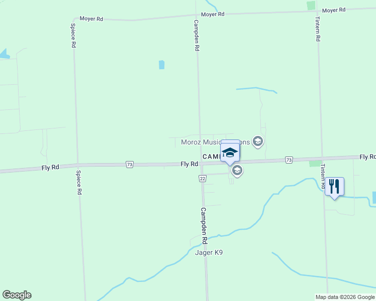 map of restaurants, bars, coffee shops, grocery stores, and more near 4229 Fly Road in Lincoln