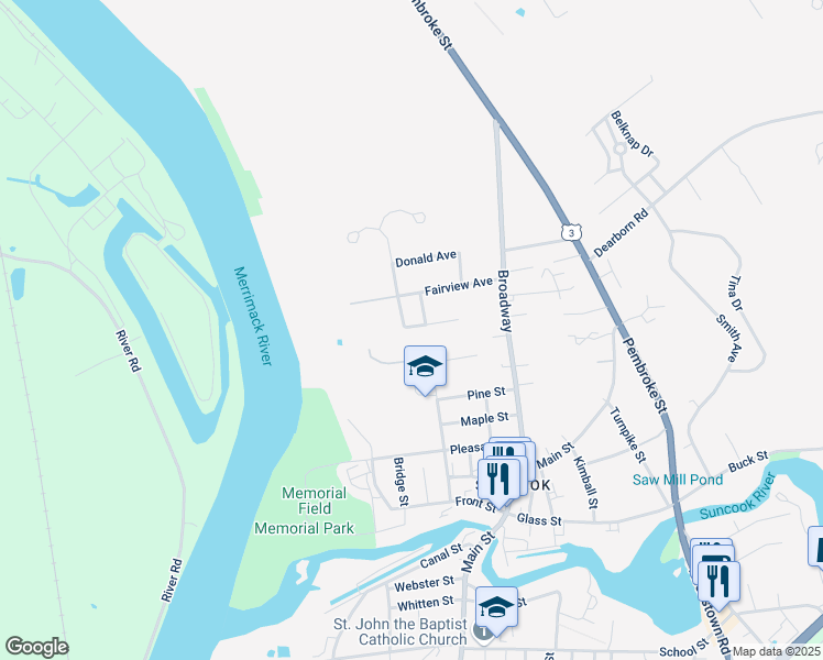map of restaurants, bars, coffee shops, grocery stores, and more near 48 High Street in Pembroke
