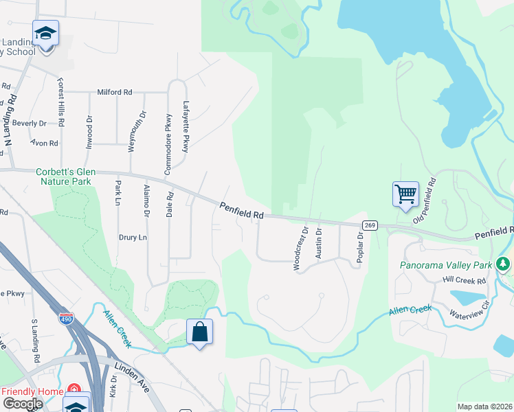 map of restaurants, bars, coffee shops, grocery stores, and more near in Monroe County