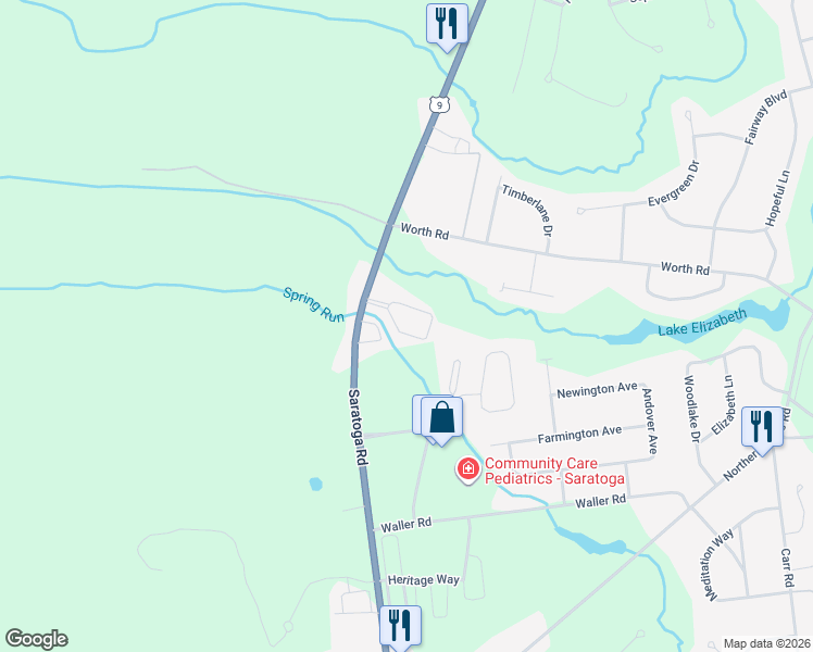 map of restaurants, bars, coffee shops, grocery stores, and more near 708 Saratoga Road in Gansevoort