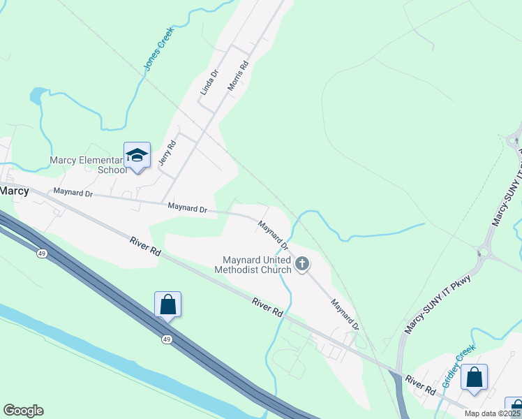 map of restaurants, bars, coffee shops, grocery stores, and more near 9567 Maynard Drive in Marcy