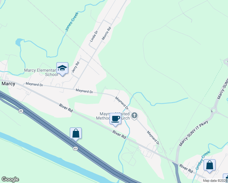 map of restaurants, bars, coffee shops, grocery stores, and more near 9567 Maynard Drive in Marcy