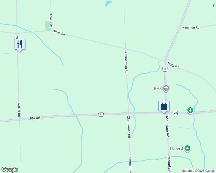 map of restaurants, bars, coffee shops, grocery stores, and more near 3680 Zimmerman Road in Lincoln