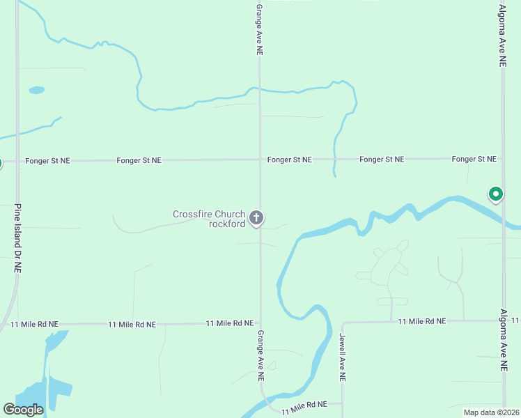 map of restaurants, bars, coffee shops, grocery stores, and more near 9491 Grange Avenue Northeast in Rockford