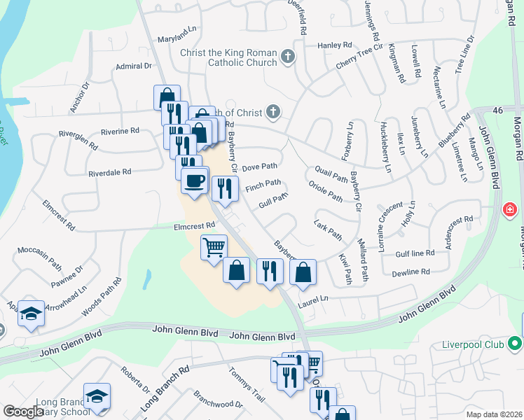 map of restaurants, bars, coffee shops, grocery stores, and more near 4 Gull Path in Liverpool