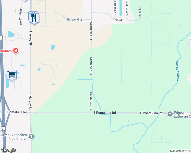 map of restaurants, bars, coffee shops, grocery stores, and more near 6340 Quarterline Road in Spring Lake