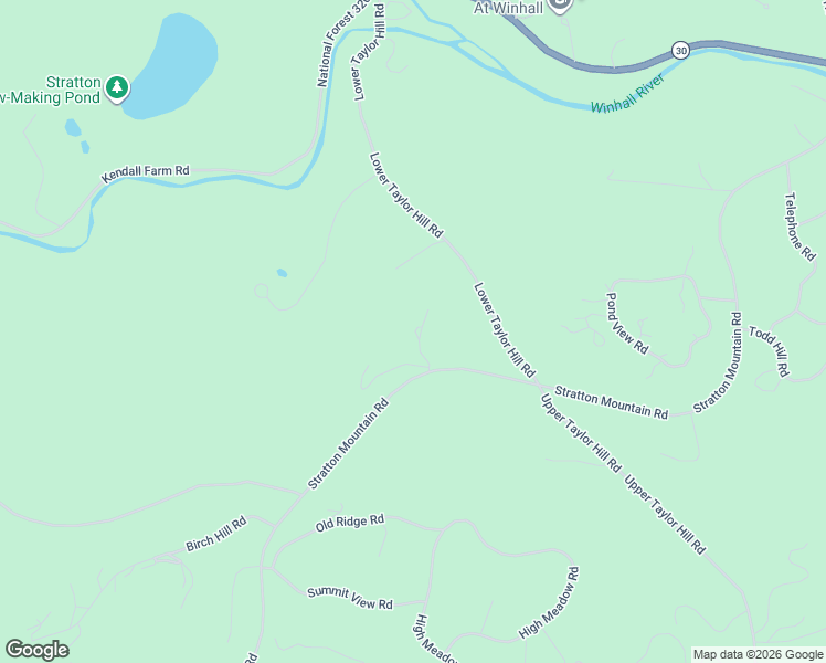 map of restaurants, bars, coffee shops, grocery stores, and more near 1 Stratton West Road in Winhall