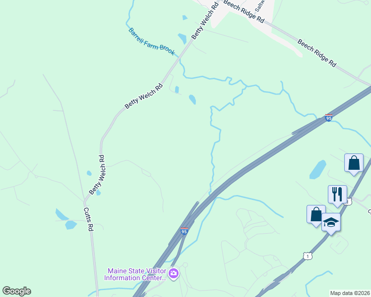 map of restaurants, bars, coffee shops, grocery stores, and more near 56 Betty Welch Road in Kittery