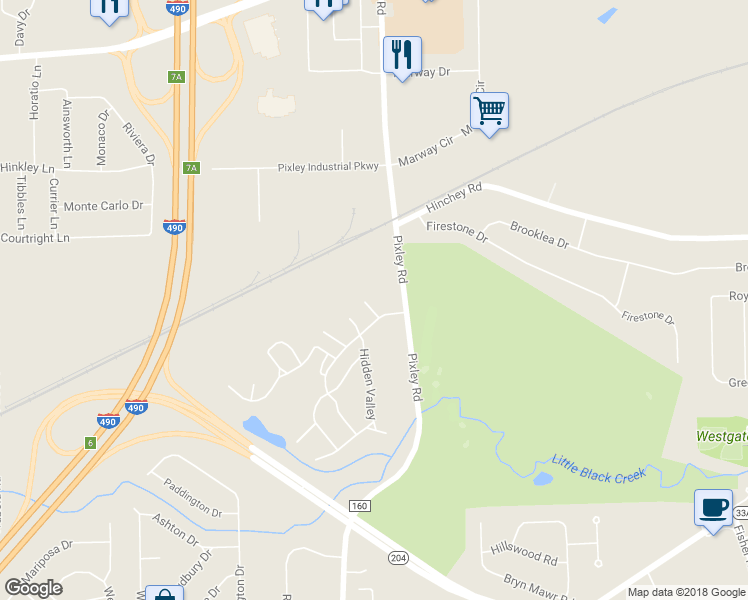map of restaurants, bars, coffee shops, grocery stores, and more near 889 Hidden Valley Road in Rochester