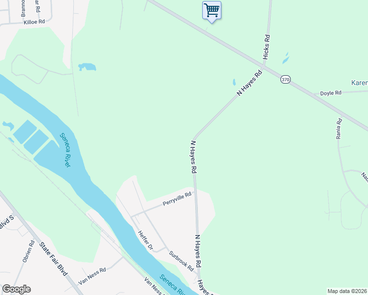 map of restaurants, bars, coffee shops, grocery stores, and more near 7563 North Hayes Road in Baldwinsville