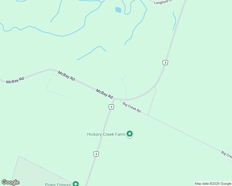 map of restaurants, bars, coffee shops, grocery stores, and more near 340 McBay Road in Brantford