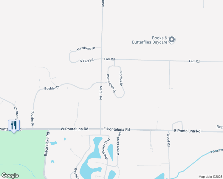 map of restaurants, bars, coffee shops, grocery stores, and more near 6369 Wilmington Drive in Norton Shores