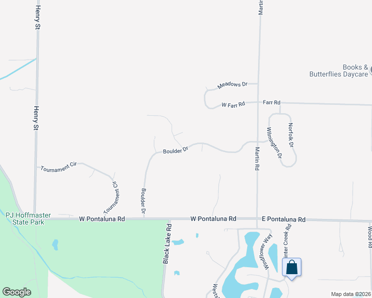 map of restaurants, bars, coffee shops, grocery stores, and more near 4349 Boulder Drive in Norton Shores