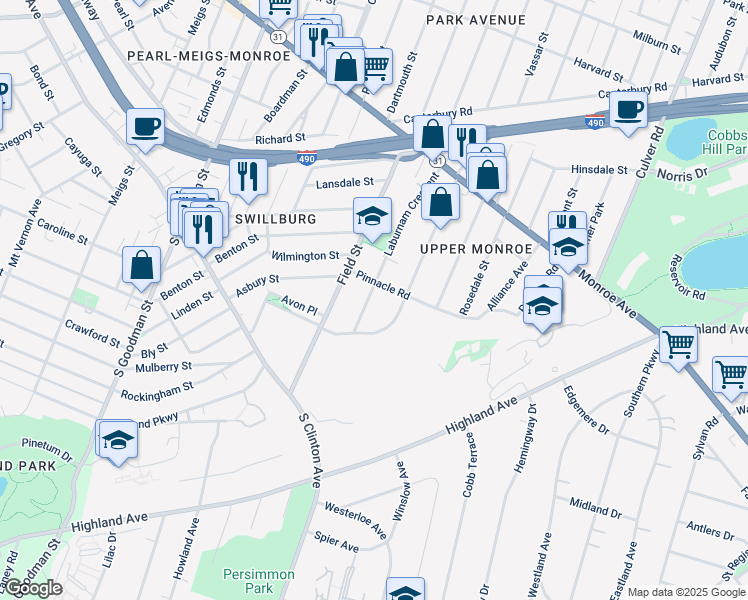 map of restaurants, bars, coffee shops, grocery stores, and more near 300 Laburnam Crescent in Rochester