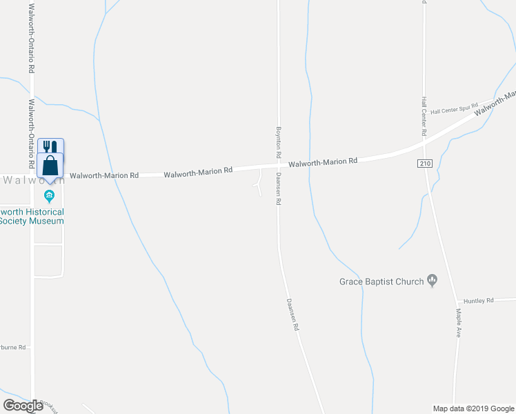 map of restaurants, bars, coffee shops, grocery stores, and more near 3687 Daansen Road in Walworth