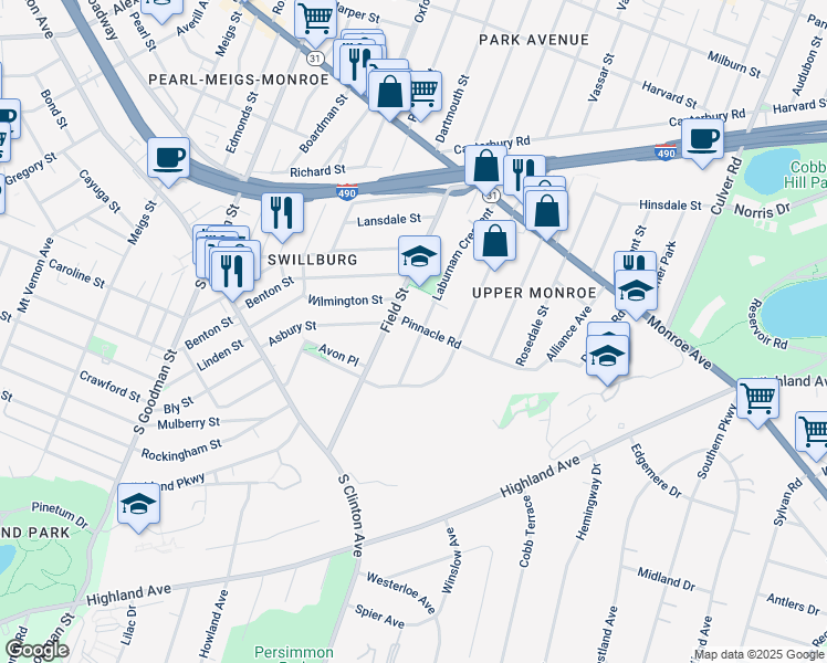 map of restaurants, bars, coffee shops, grocery stores, and more near 236 Laburnam Crescent in Rochester