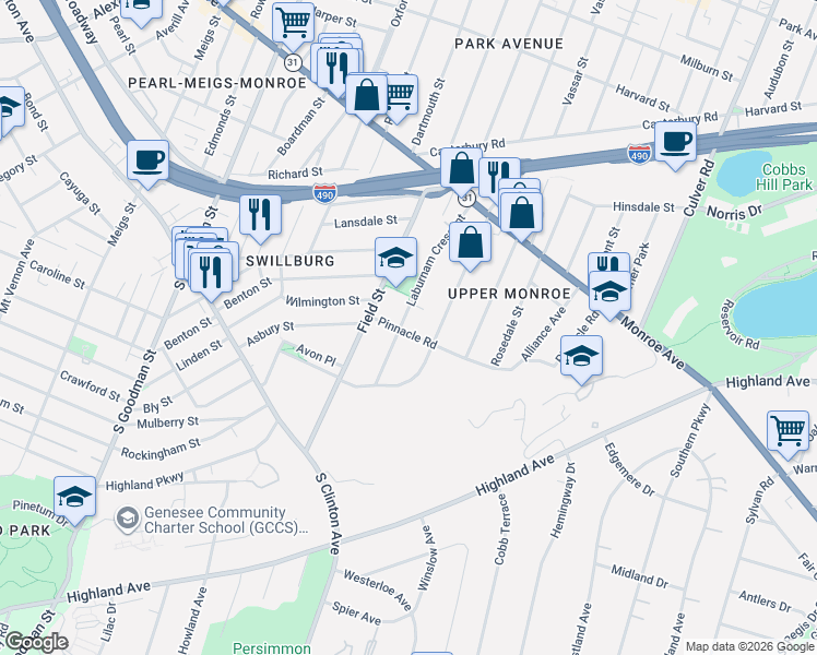 map of restaurants, bars, coffee shops, grocery stores, and more near 236 Laburnam Crescent in Rochester
