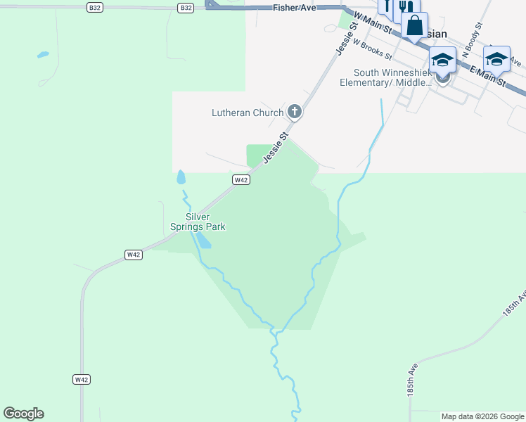 map of restaurants, bars, coffee shops, grocery stores, and more near in Ossian