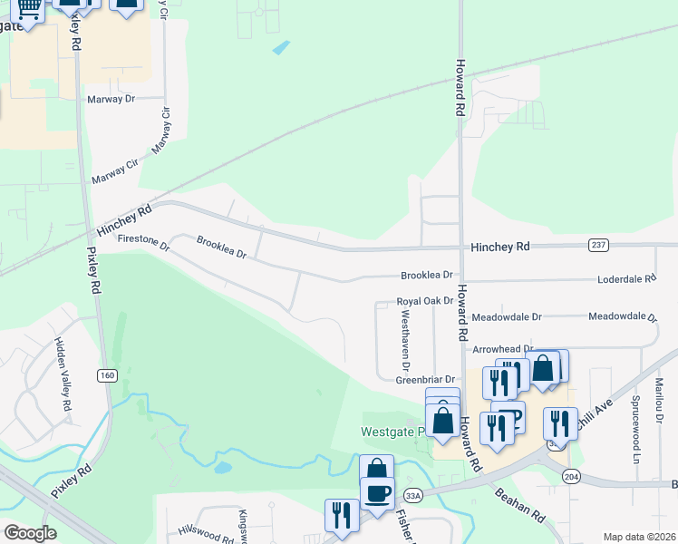 map of restaurants, bars, coffee shops, grocery stores, and more near 935 Hinchey Road in Rochester