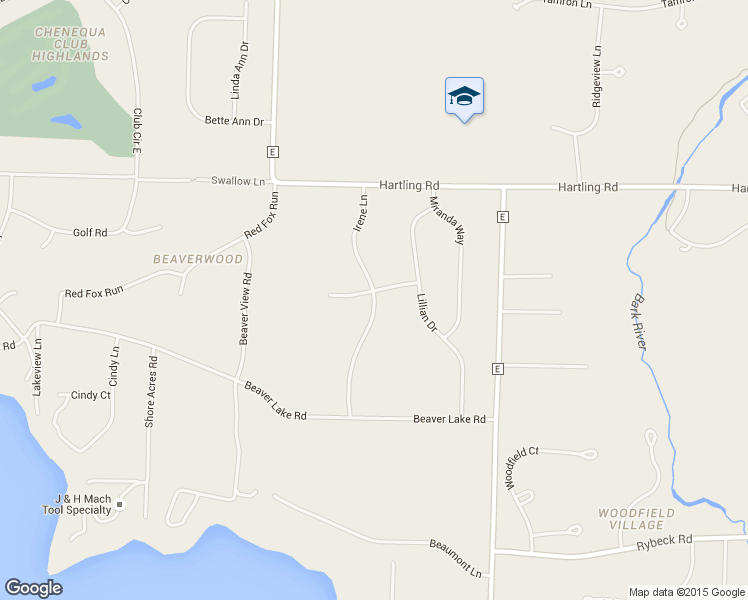 map of restaurants, bars, coffee shops, grocery stores, and more near Irene Lane in Hartland