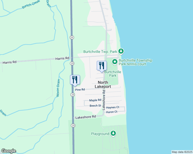 map of restaurants, bars, coffee shops, grocery stores, and more near 7908 Fountain Street in Fort Gratiot Township