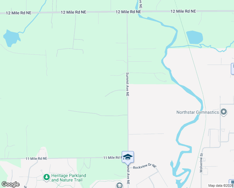 map of restaurants, bars, coffee shops, grocery stores, and more near 4176 Tradewind Drive Northeast in Rockford