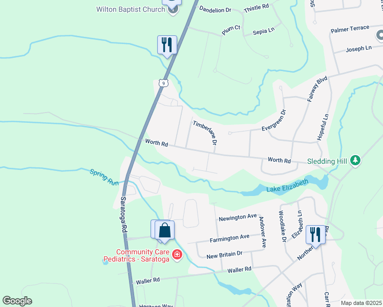 map of restaurants, bars, coffee shops, grocery stores, and more near 58 Worth Road in Gansevoort