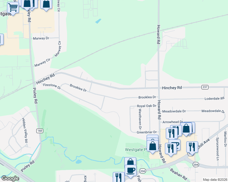 map of restaurants, bars, coffee shops, grocery stores, and more near 935 Hinchey Road in Rochester