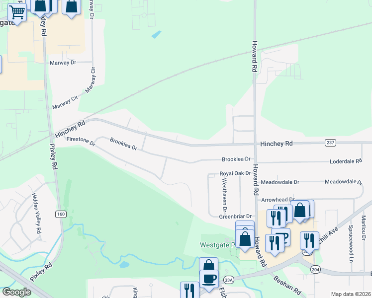 map of restaurants, bars, coffee shops, grocery stores, and more near 935 Hinchey Road in Rochester